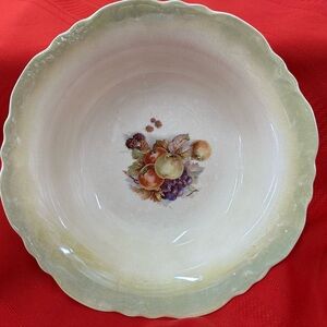 Vintage Thompson Pottery Co. 9” Fruit Design Porcelain Bowl